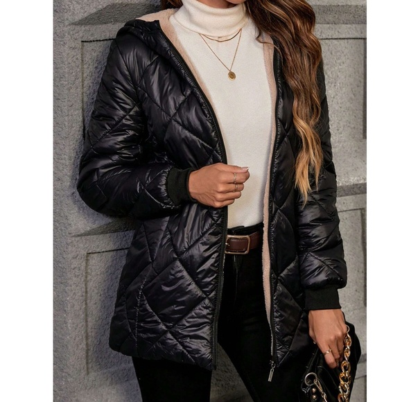 Cozy Teddy Lined Zipper Oversized Puffer Jacket Coat - Picture 1 of 8